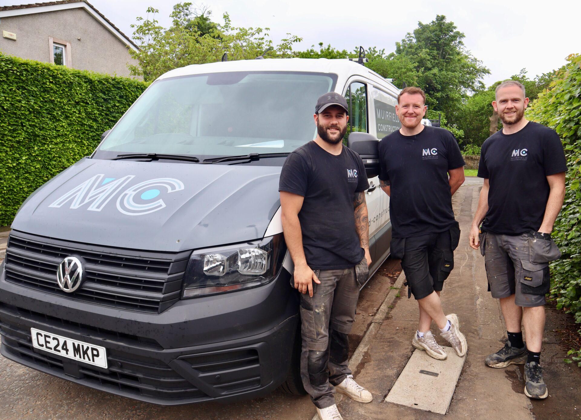 team branded with van(1) single storey extension edinburgh